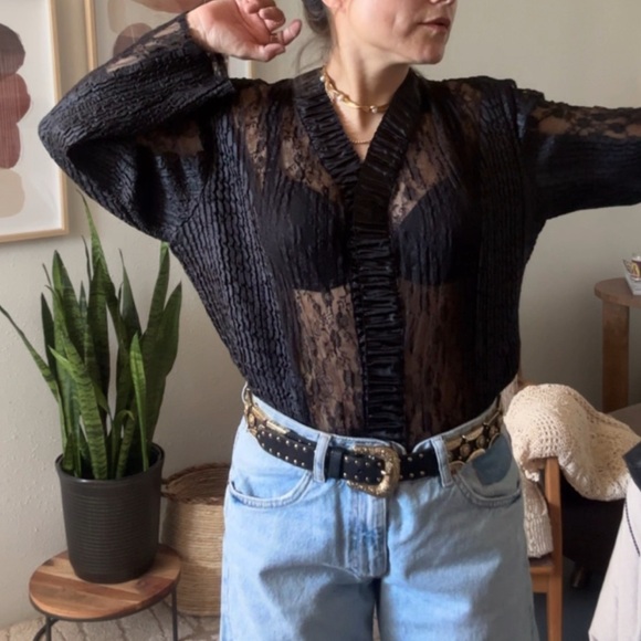 Vintage Great Cavalier by St Paul. Black Lace Top. - Picture 2 of 11